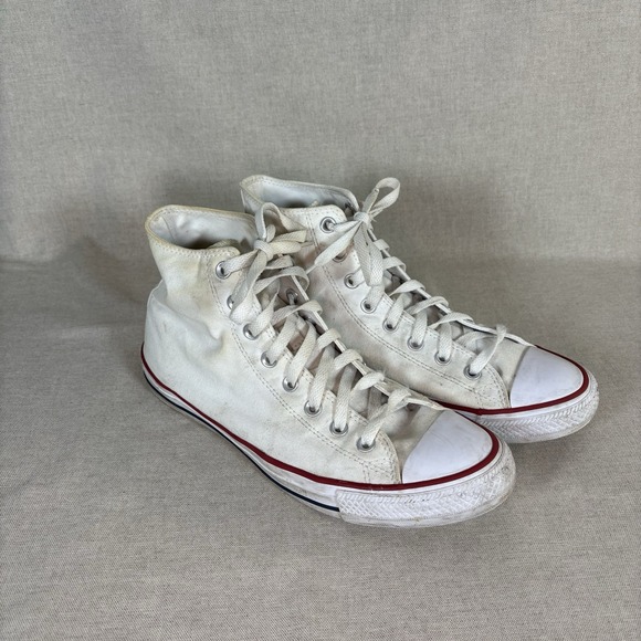 Converse Chuck Taylor High Top Shoes Men's Size 9.5 Women's 11.5 White Canvas - Picture 3 of 8